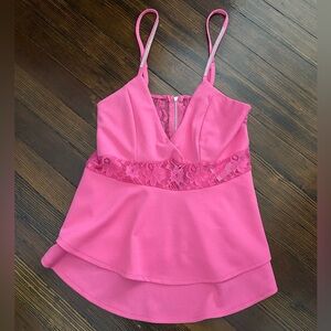 NWT Rue 21 Pink Cami Top with Lace
